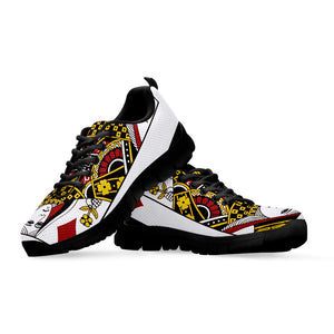 Queen Of Diamonds Playing Card Print Black Running Shoes