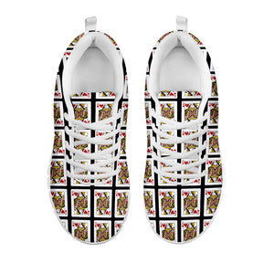 Queen Of Hearts Pattern Print White Running Shoes
