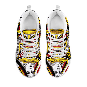 Queen Of Hearts Playing Card Print White Running Shoes