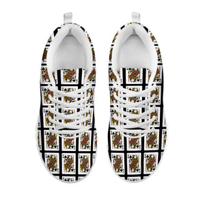 Queen Of Spades Pattern Print White Running Shoes