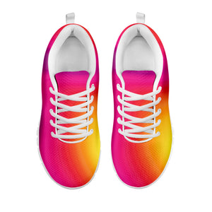 Rainbow Flow Print White Running Shoes