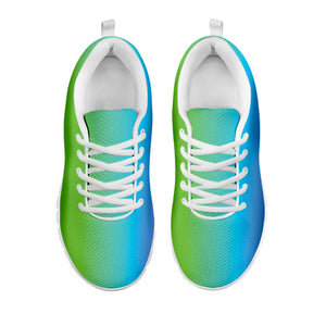 Rainbow Gradient Print White Running Shoes