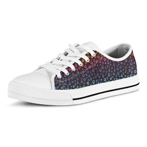 Rainbow Leopard Pattern Print White Low Top Sneakers