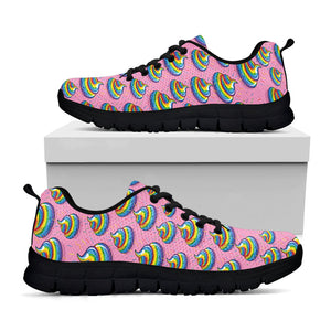 Rainbow Poop Pattern Print Black Running Shoes