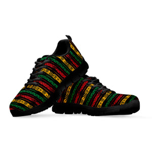 Rastafarian Hemp Pattern Print Black Running Shoes