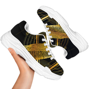 Raven Masonic Eye Print White Chunky Shoes