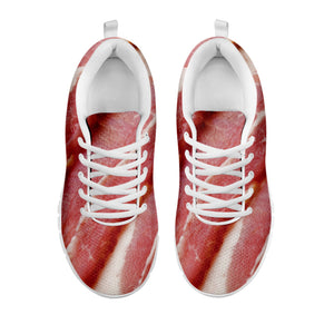 Raw Bacon Print White Running Shoes