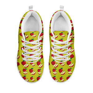 Red Apple Fruit Pattern Print White Running Shoes