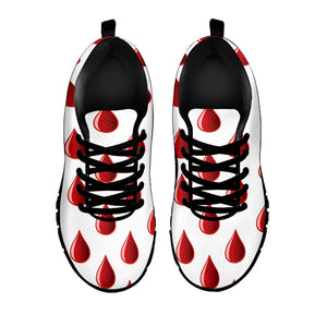 Red Blood Drop Pattern Print Black Running Shoes