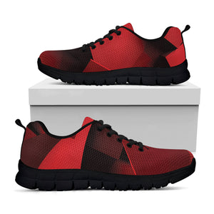 Red Geometric Print Black Running Shoes