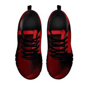 Red Geometric Print Black Running Shoes