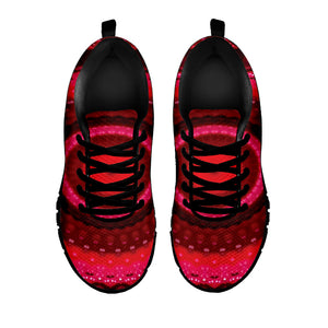 Red Kaleidoscope Print Black Running Shoes