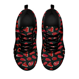 Red Meat Pattern Print Black Running Shoes