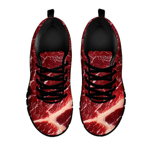 Red Meat Print Black Running Shoes