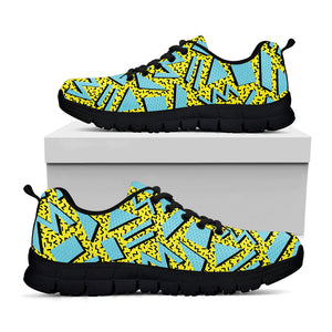 Retro Funky Pattern Print Black Running Shoes