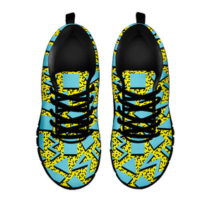 Retro Funky Pattern Print Black Running Shoes