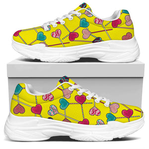 Retro Lollipop Print White Chunky Shoes