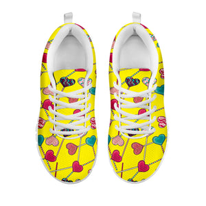 Retro Lollipop Print White Running Shoes