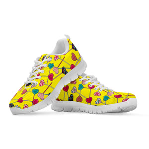 Retro Lollipop Print White Running Shoes