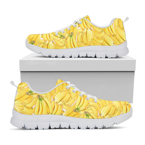 Ripe Banana Pattern Print White Running Shoes