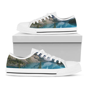 Rocky Mountain Print White Low Top Sneakers