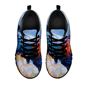 Rooster Painting Print Black Running Shoes