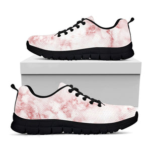 Rose Pink Marble Print Black Running Shoes