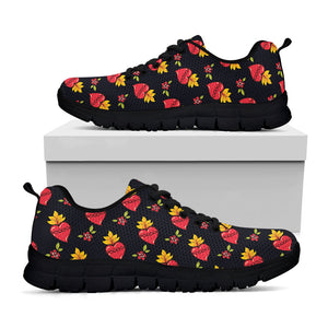 Sacred Heart Pattern Print Black Running Shoes