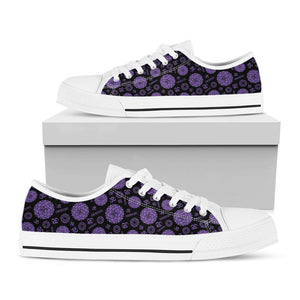 Sahasrara Chakra Pattern Print White Low Top Sneakers