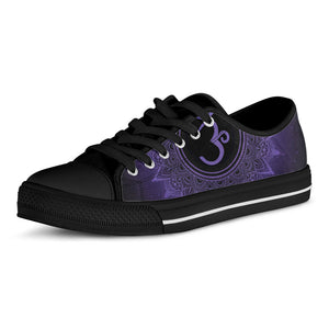 Sahasrara Chakra Symbol Print Black Low Top Sneakers
