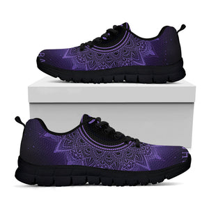 Sahasrara Chakra Symbol Print Black Running Shoes