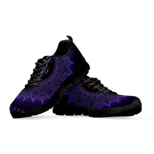 Sahasrara Chakra Symbol Print Black Running Shoes