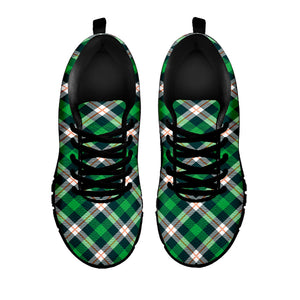 Saint Patrick's Day Irish Tartan Print Black Running Shoes