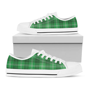 Saint Patrick's Day Tartan Print White Low Top Sneakers