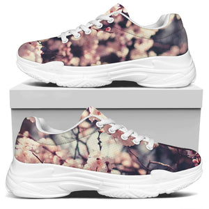 Sakura Cherry Blossom Print White Chunky Shoes