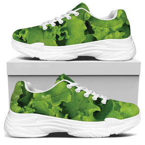 Salad Vegetable Print White Chunky Shoes