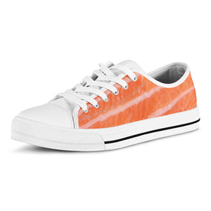 Salmon Fillet Print White Low Top Sneakers