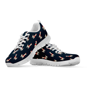 Santa Claus Llama Xmas Pattern Print White Running Shoes
