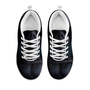 Scary Grey Alien 3D Print White Running Shoes