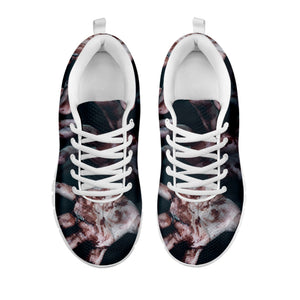 Scary Zombie Hands Print White Running Shoes