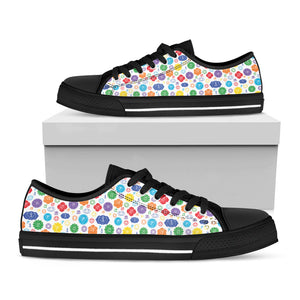 Seven Chakra Symbols Pattern Print Black Low Top Sneakers