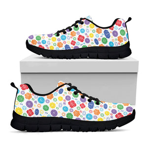 Seven Chakra Symbols Pattern Print Black Running Shoes