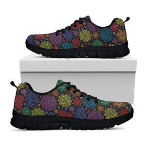 Seven Chakras Flowers Pattern Print Black Running Shoes