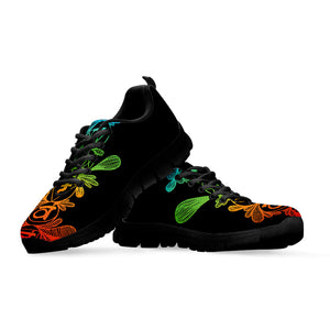 Seven Spiritual Chakras Print Black Running Shoes