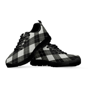 Shadow Grey Argyle Pattern Print Black Running Shoes