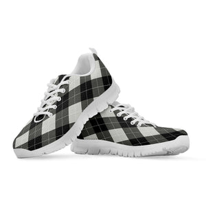 Shadow Grey Argyle Pattern Print White Running Shoes