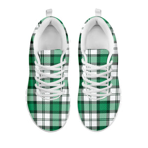 Shamrock St. Patrick's Day Tartan Print White Running Shoes