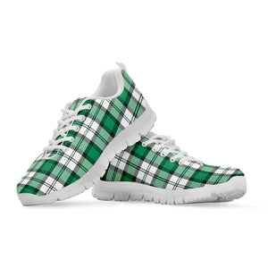 Shamrock St. Patrick's Day Tartan Print White Running Shoes