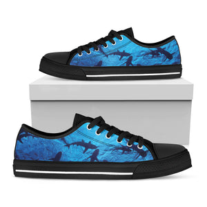 Shark Underwear Print Black Low Top Sneakers