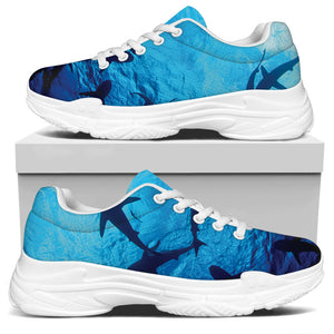 Shark Underwear Print White Chunky Shoes